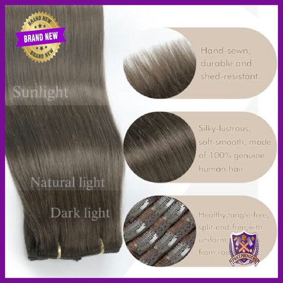 20 Inch Real Human Hair Clip-In Extensions 7pcs 120g Salon Quality main image 6